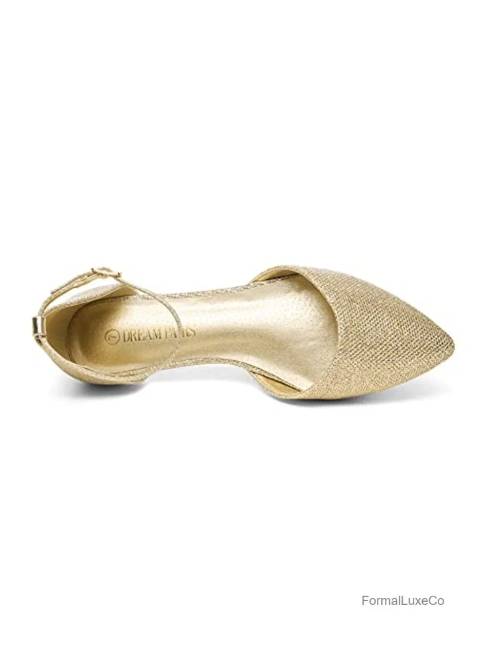 Women's Ballet Flats with Ankle Strap, Non-Slip TPR Sole, Lightweight, Pointed